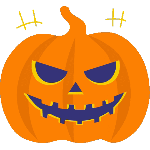 Grinning jack-o-lantern with glowing eyes