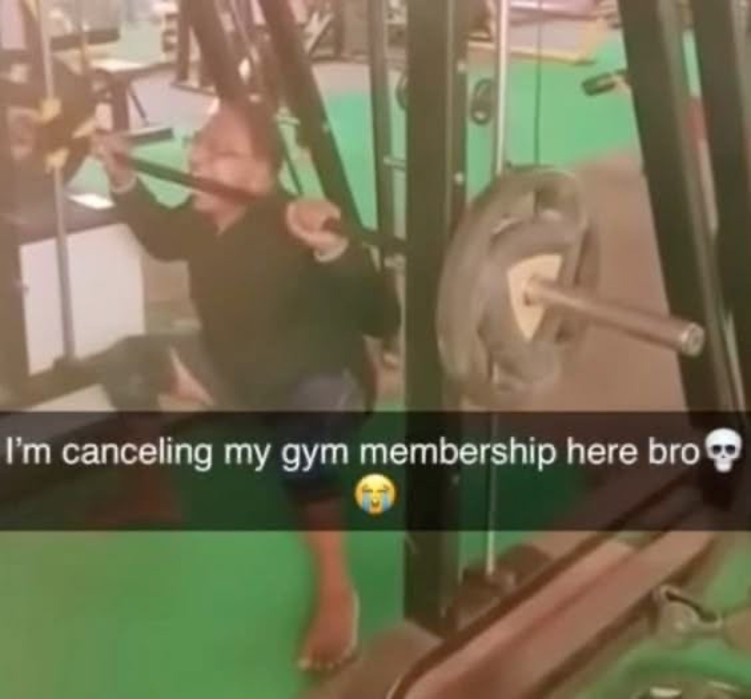 Guy flailing in a cable machine: 'I'm canceling my gym membership here bro๐๐ญ'