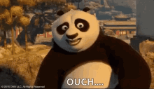Po from Kung Fu Panda wincing, "Ouch..."