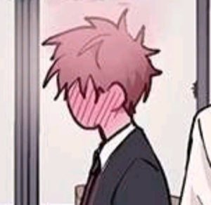 Anime boy in school uniform blushing hard with his face hidden by his hand