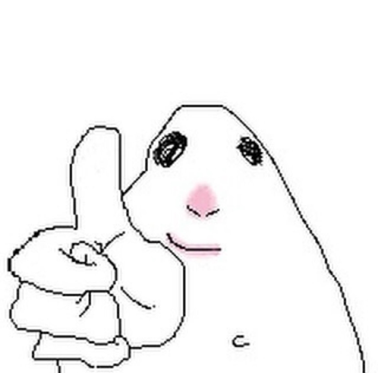 Crudely drawn blob creature giving an approving thumbs-up with a small smile