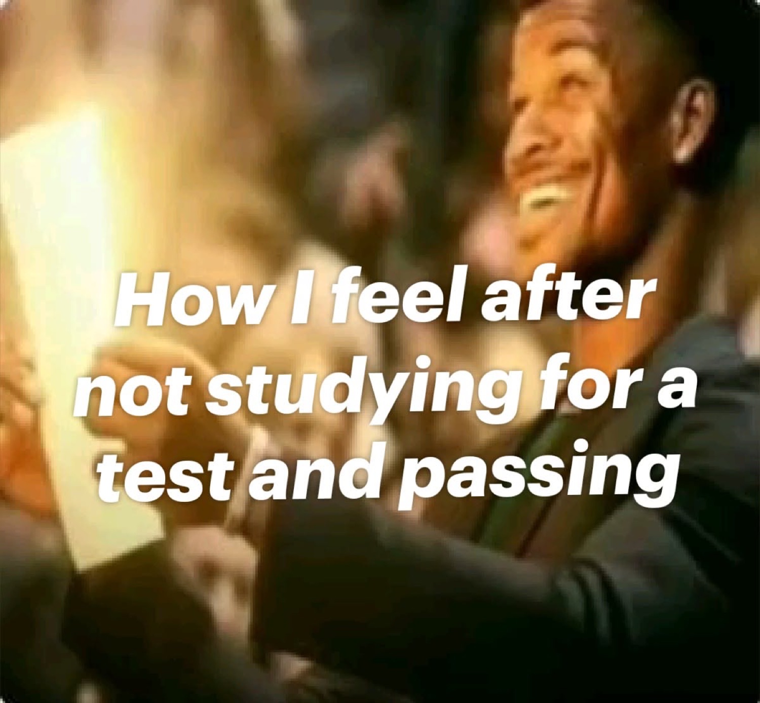 Jamie Foxx laughing at a burning paper: 'How I feel after not studying for a test and passing'