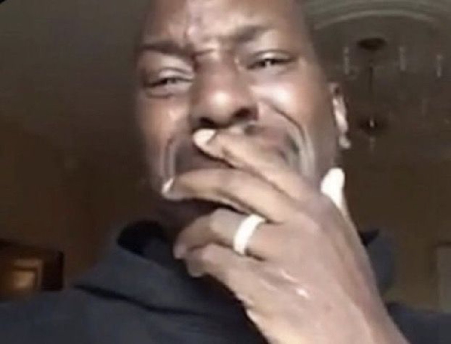 Tyrese tearing up with a hand over his mouth, overcome with emotion