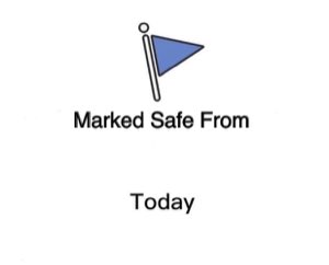 Facebook 'Marked Safe From Today' template with a blue safety flag