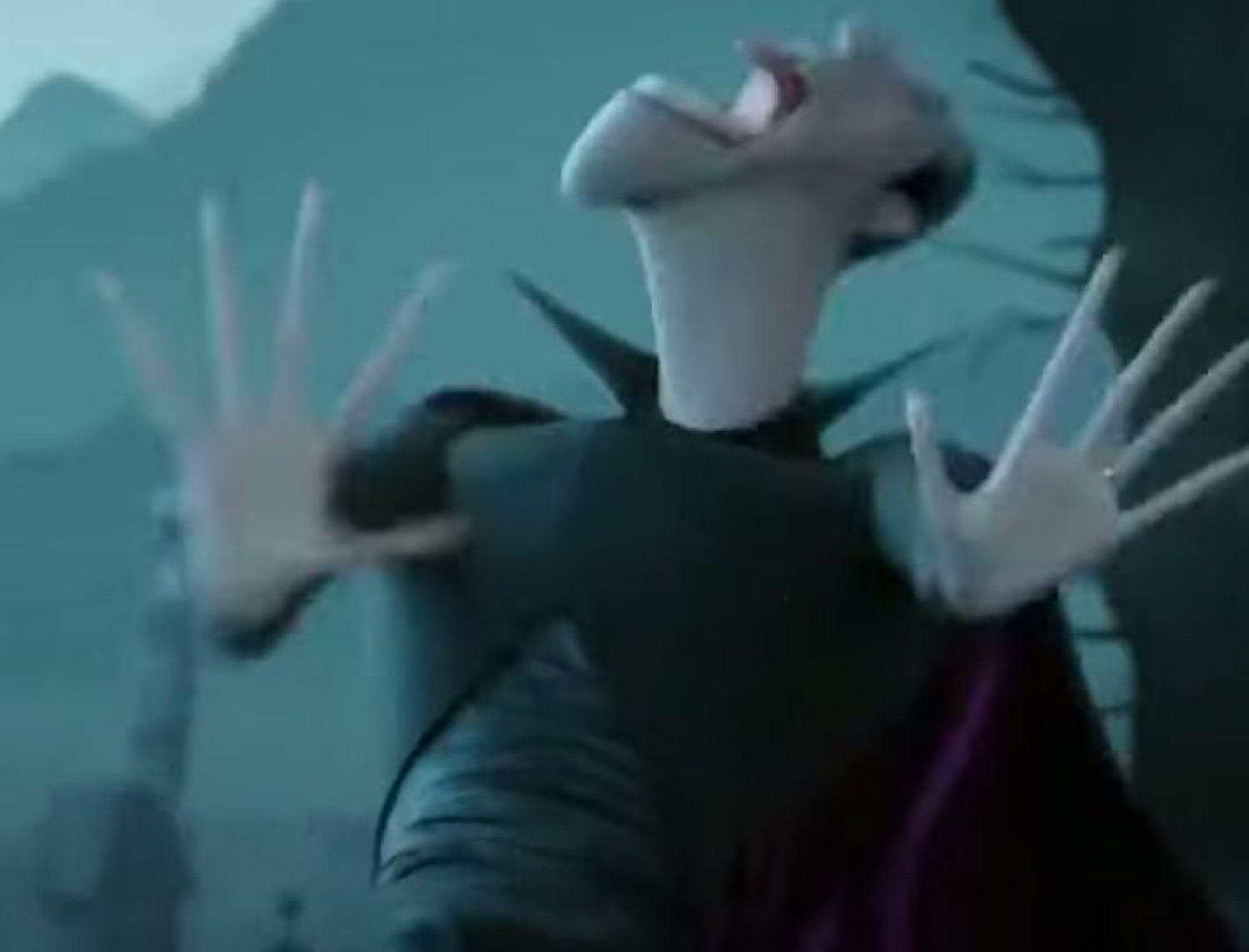 Hotel Transylvania Dracula throwing his hands up in alarm