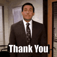 Steve Carell as Michael Scott taking a bow, "Thank you"