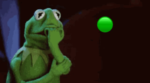 Kermit the Frog nervously biting his hand