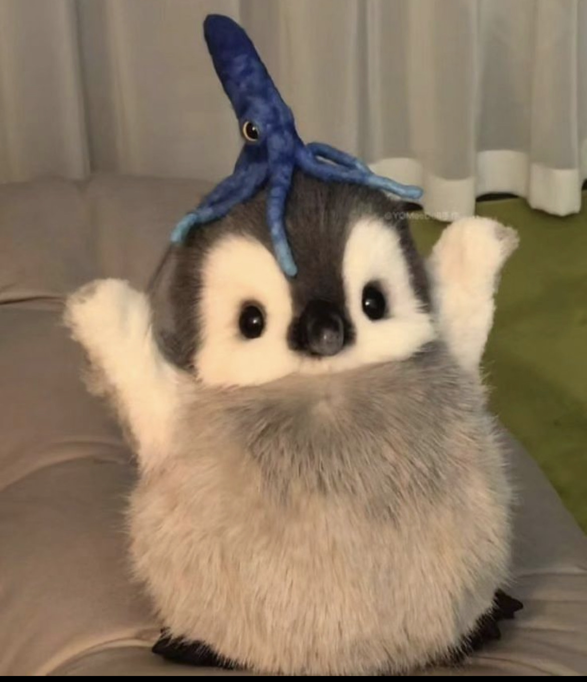Cute penguin blue octopus hat