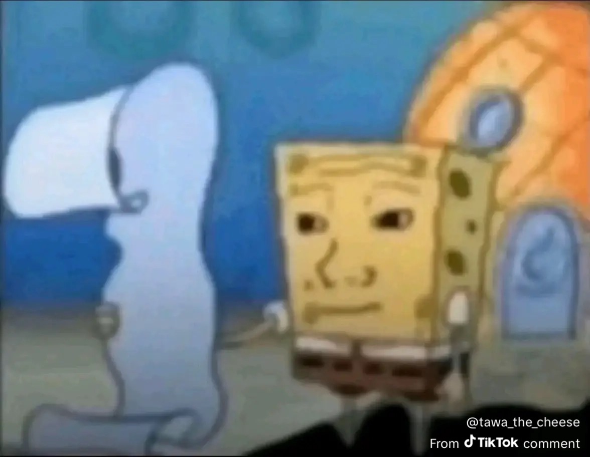 SpongeBob reading wtf