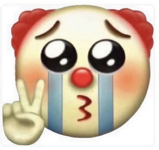 Crying clown emoji