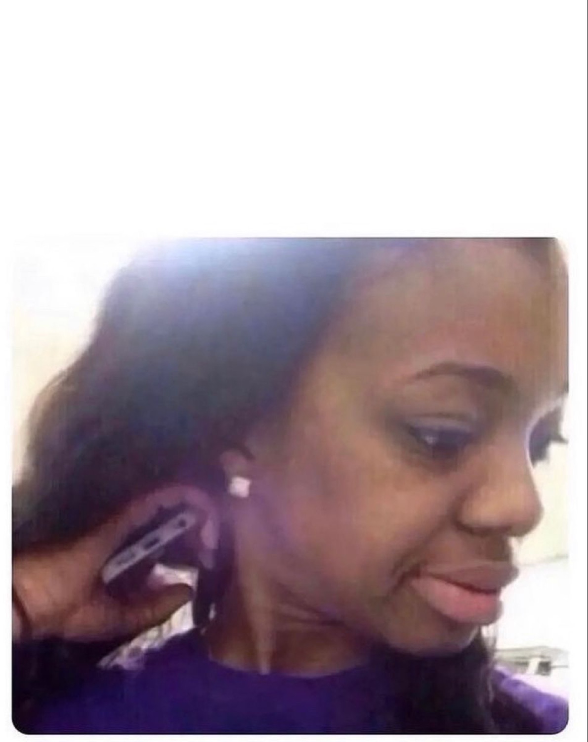 Woman on the phone giving a side-eye