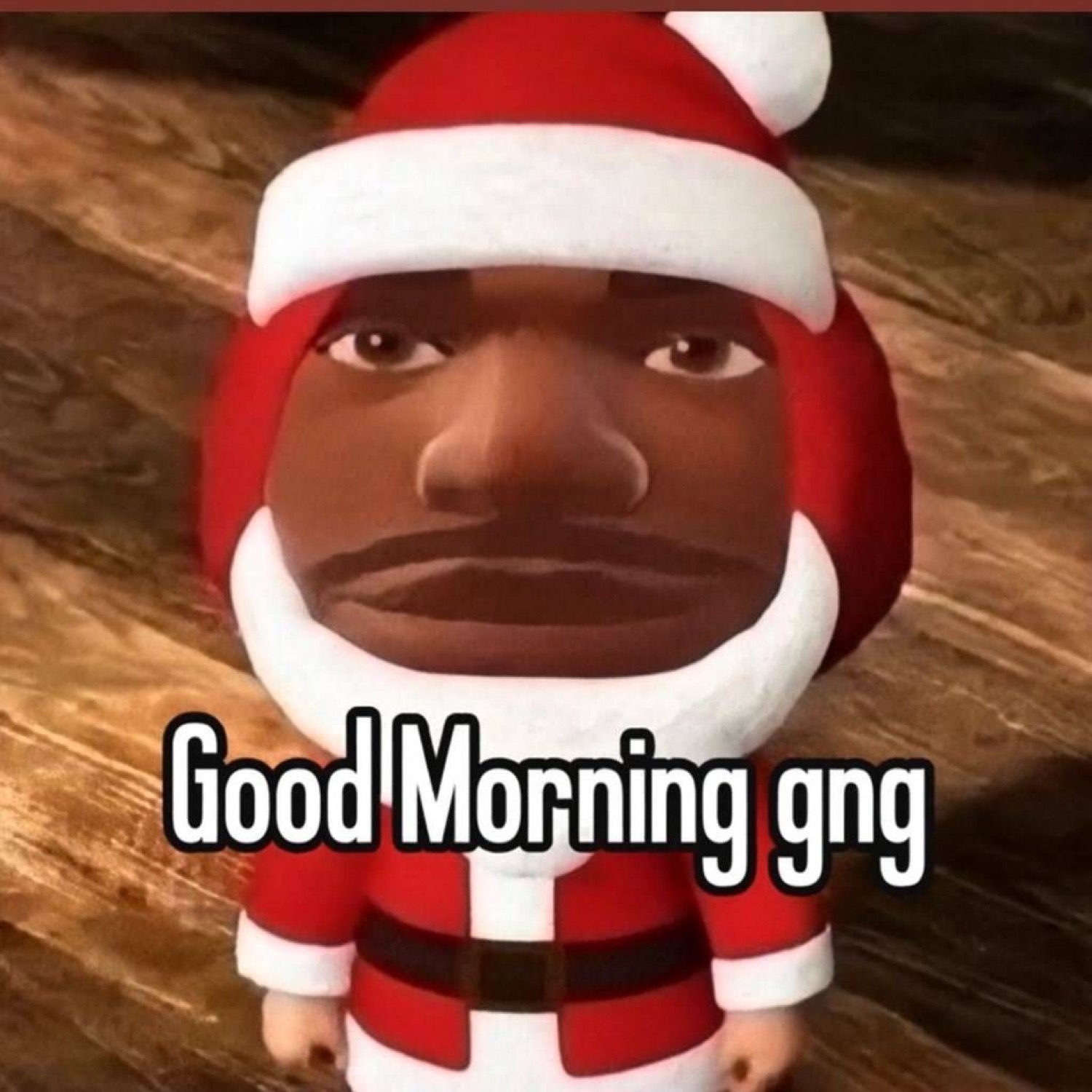 3D man in a Santa outfit: 'Good Morning gng'