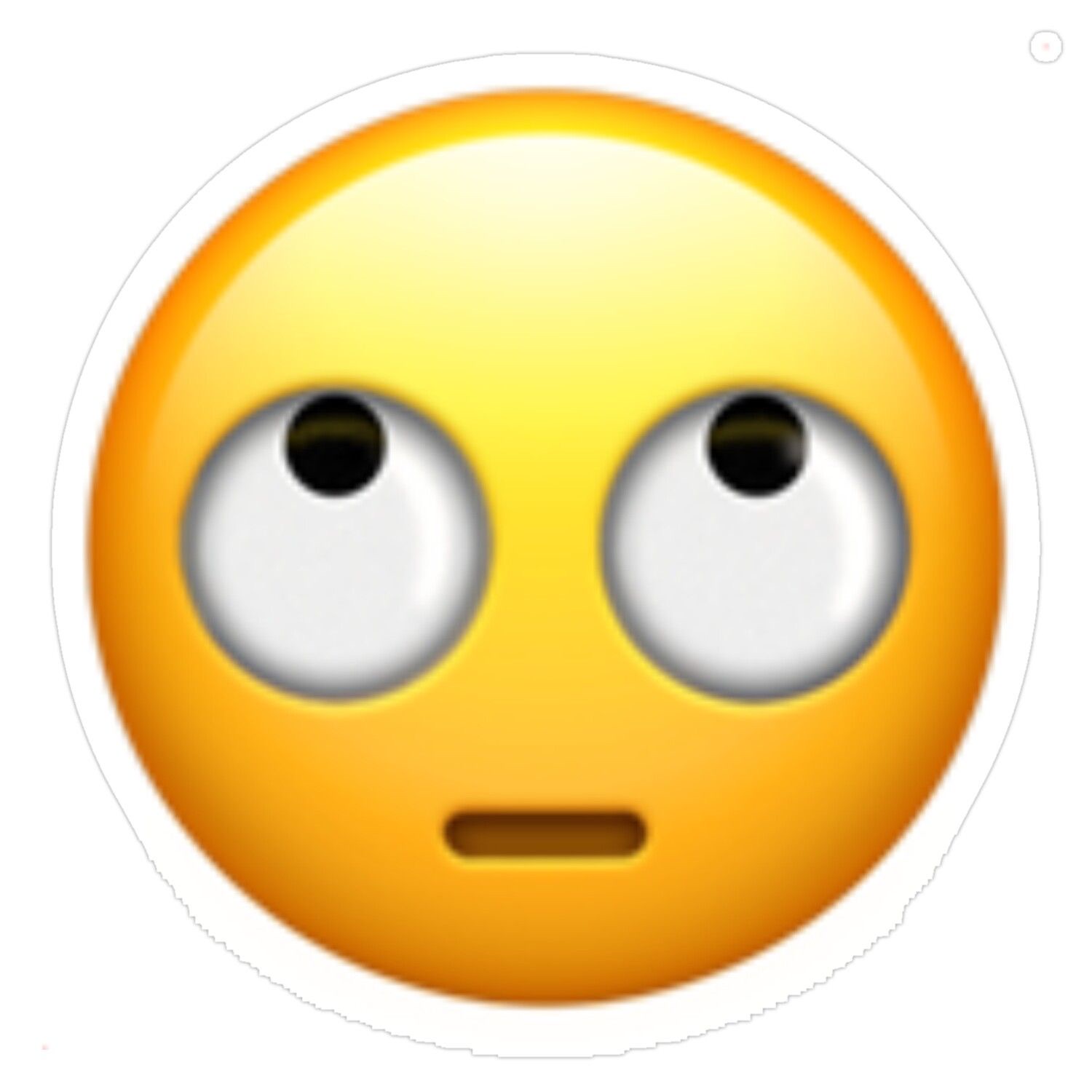 Yellow emoji rolling its eyes hard upward with a flat, unimpressed mouth