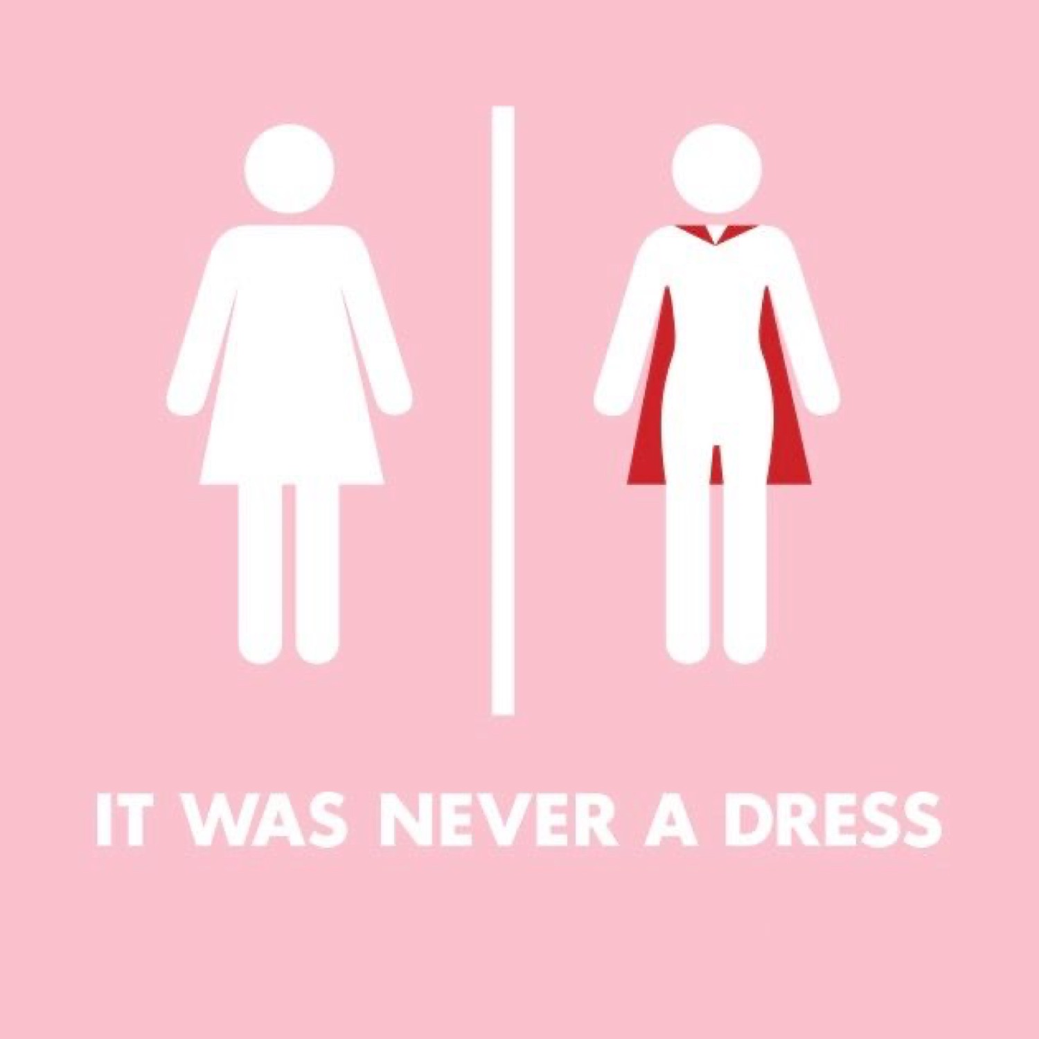 Restroom sign woman revealed as a caped hero: 'IT WAS NEVER A DRESS'