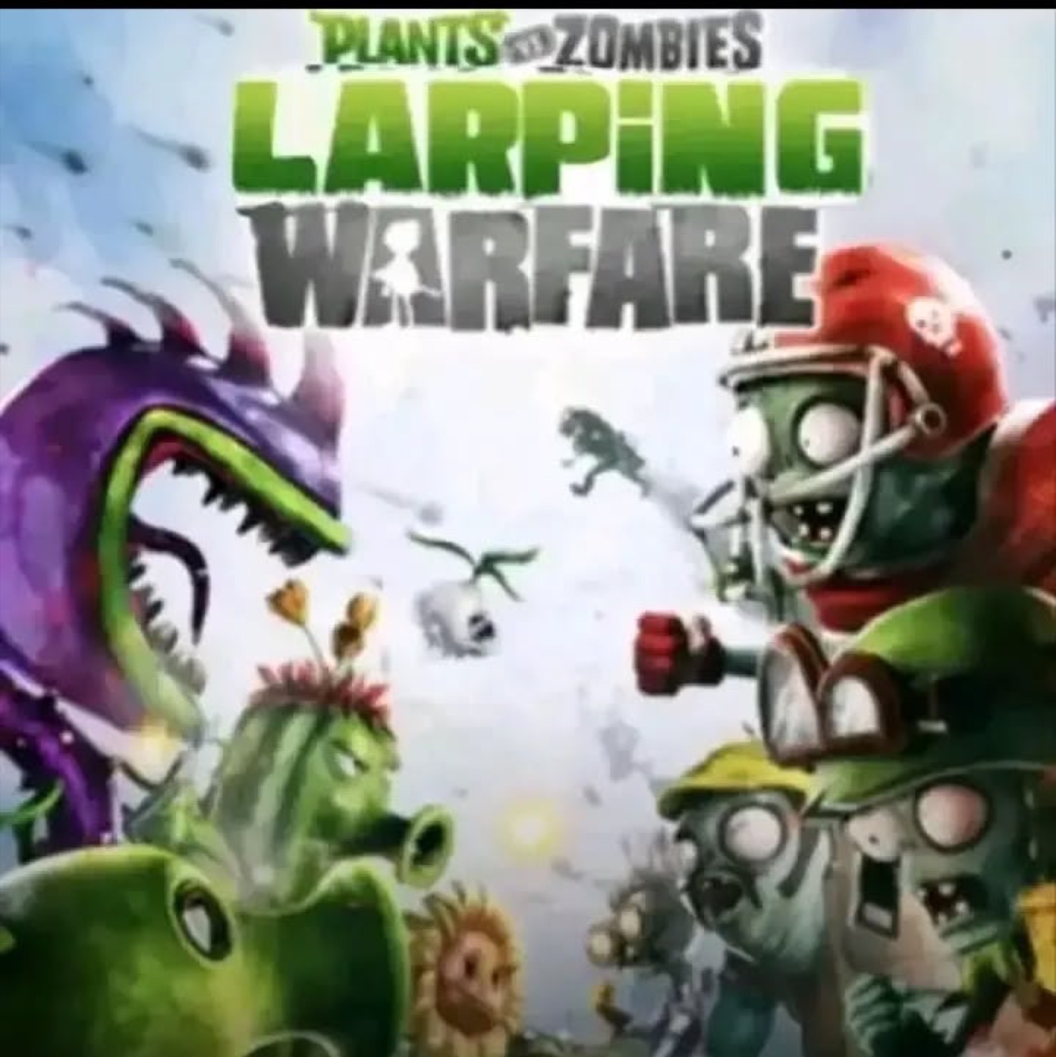 Plants vs. Zombies cover retitled 'LARPING WARFARE'