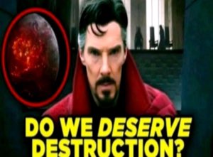 Doctor Strange staring intensely with the caption 'DO WE DESERVE DESTRUCTION?'