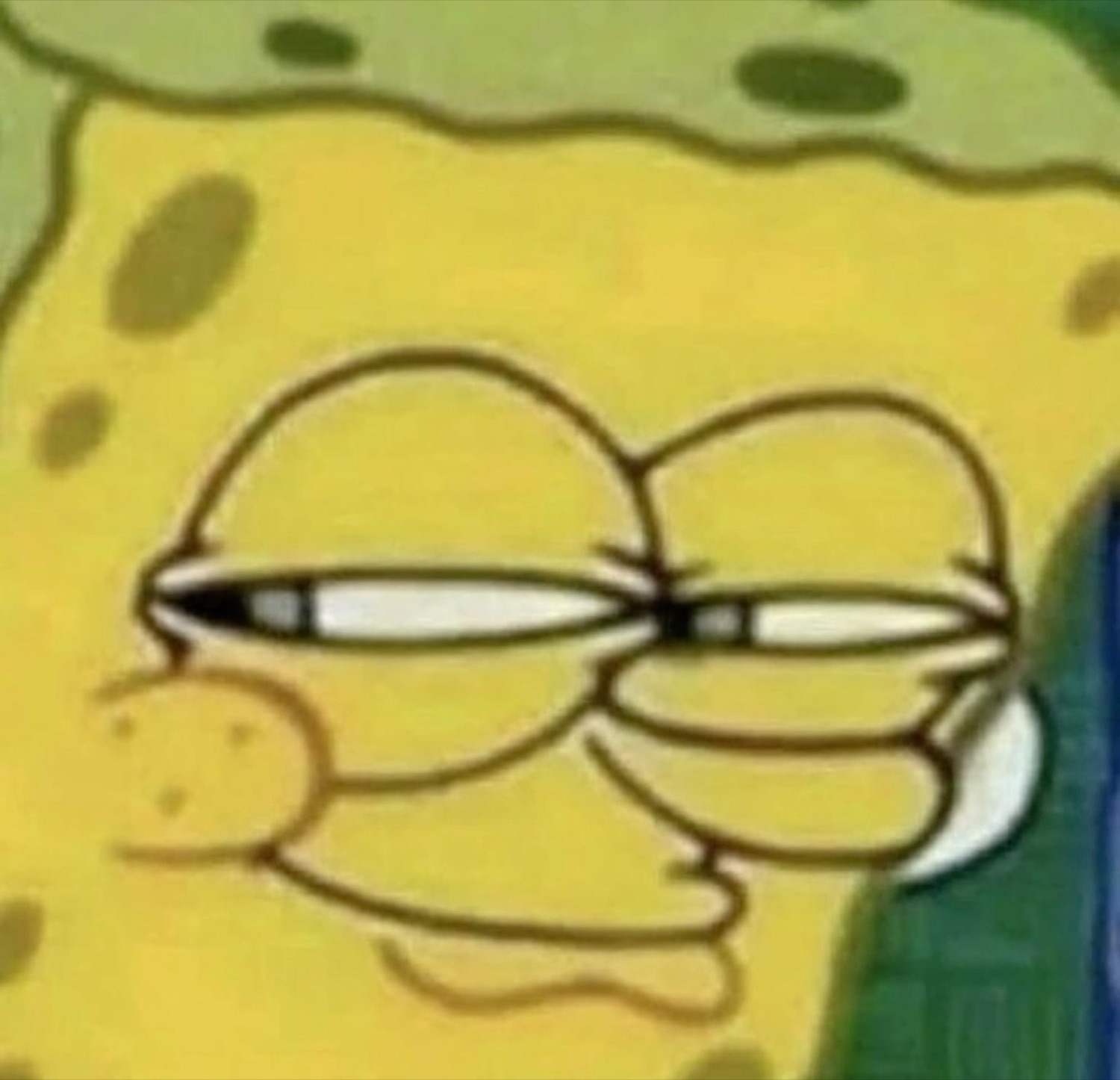 SpongeBob with a smug squint