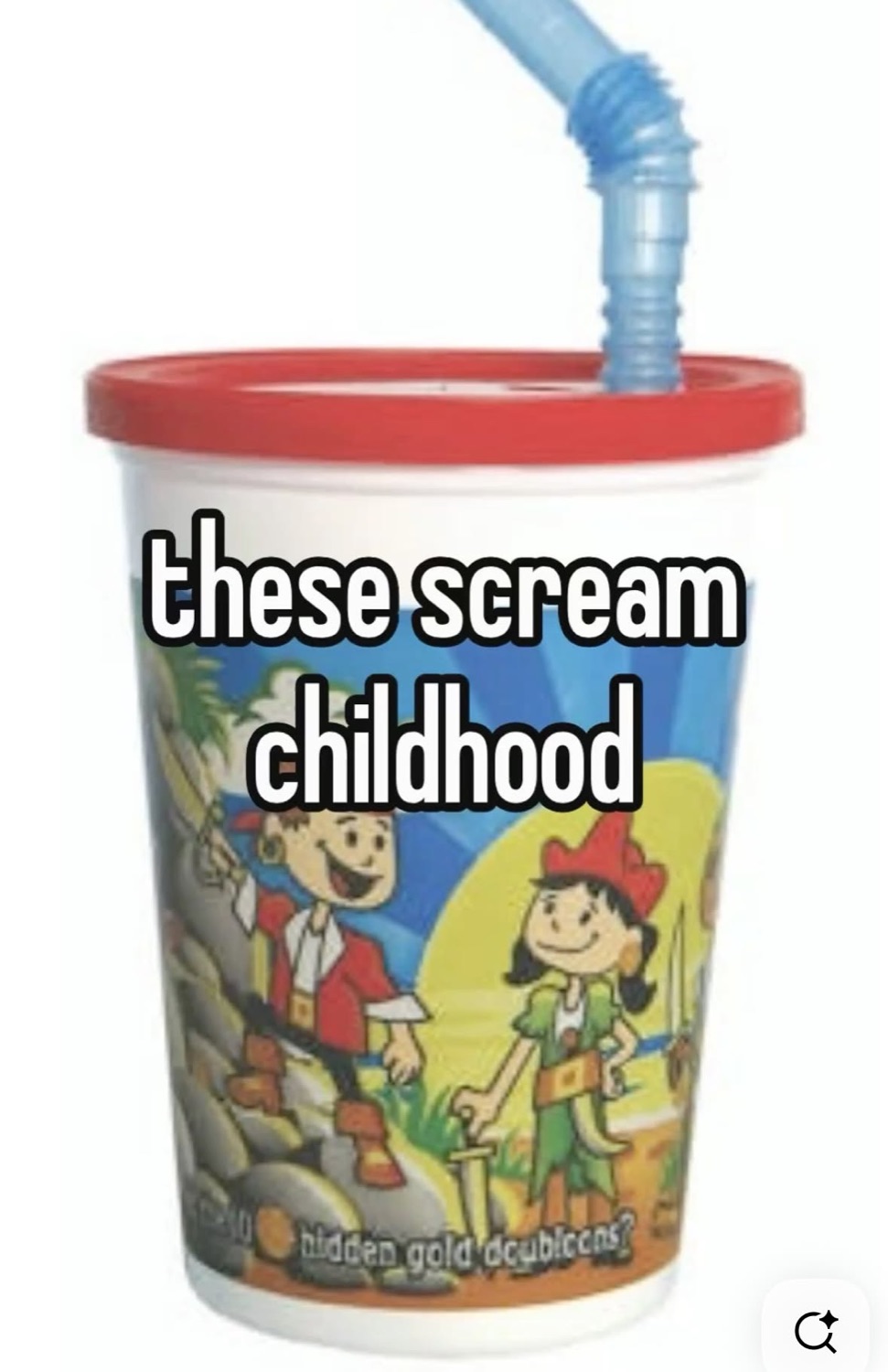 Kids' cartoon cup with a bendy straw: 'these scream childhood'