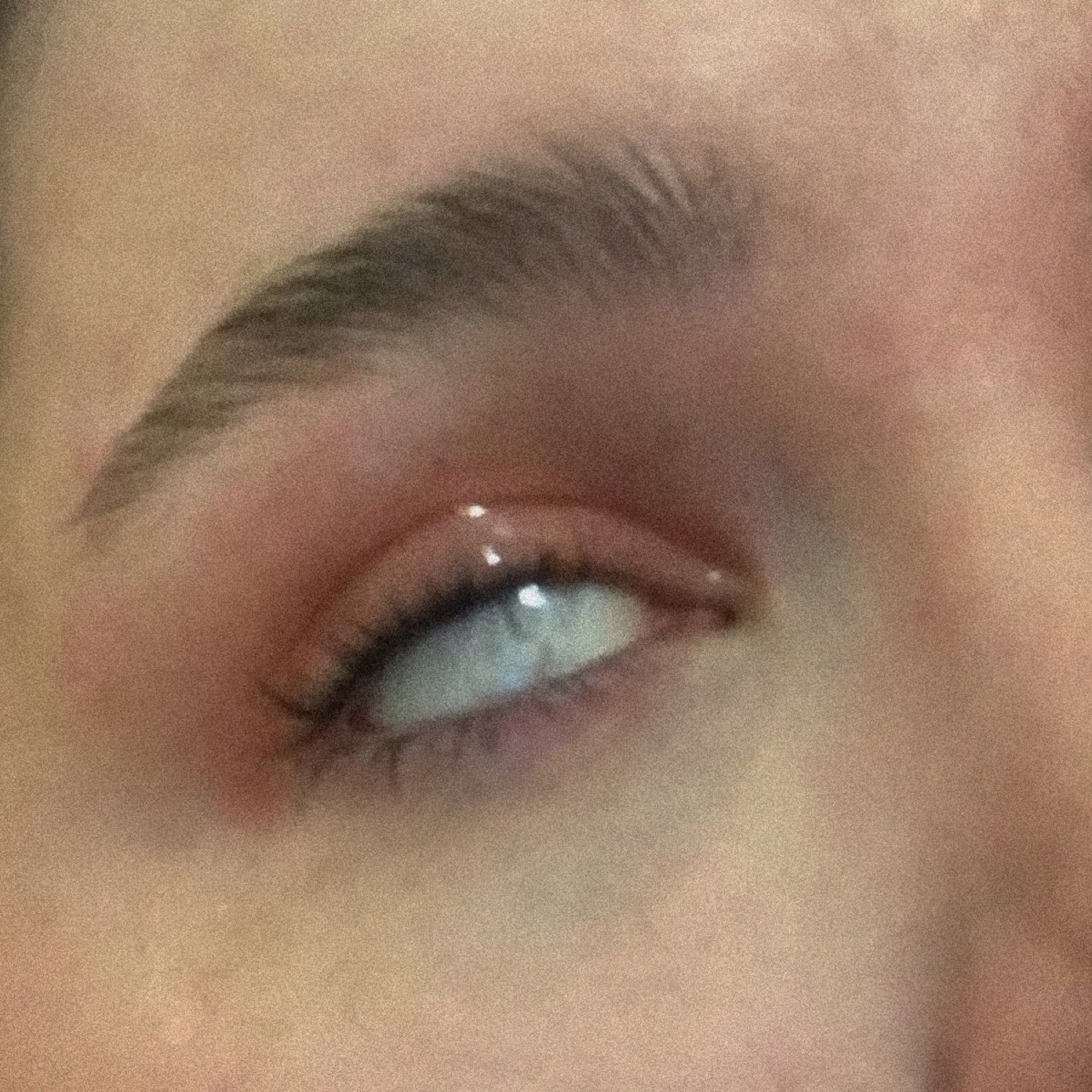 Extreme close-up of an eye and brow gazing off to the side