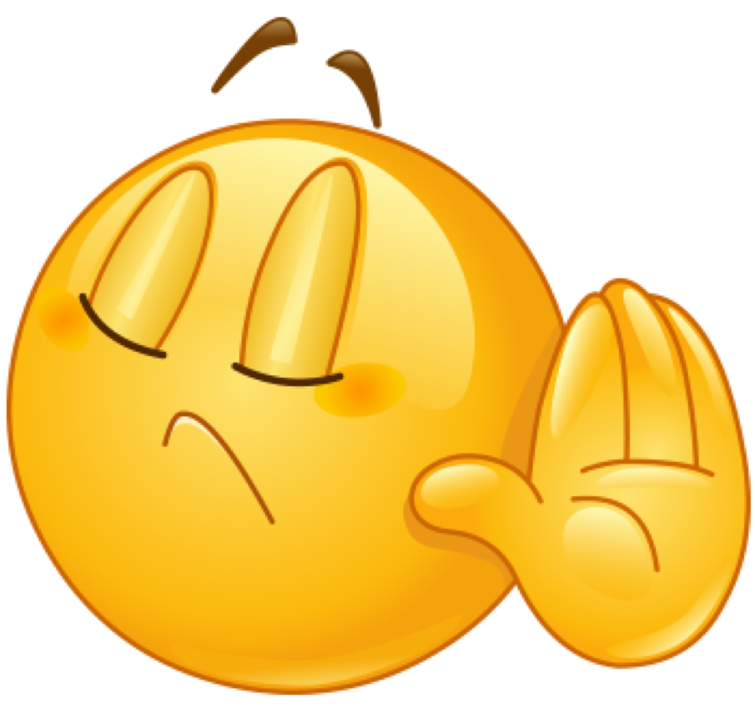 Smiley emoji turning away with a raised hand