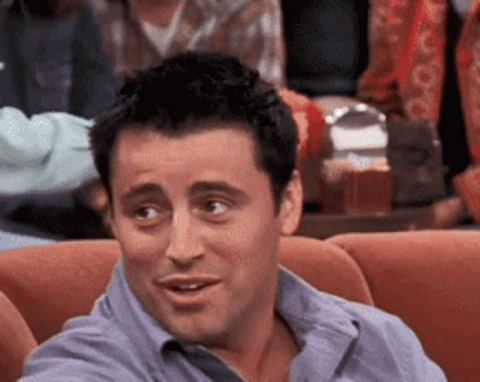 Matt LeBlanc as Joey from Friends giving a flirty wink