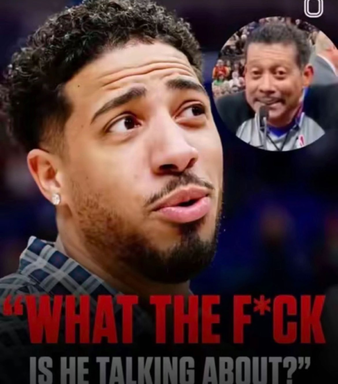 Basketball player shooting a baffled side-eye captioned 'What the f*ck is he talking about?'