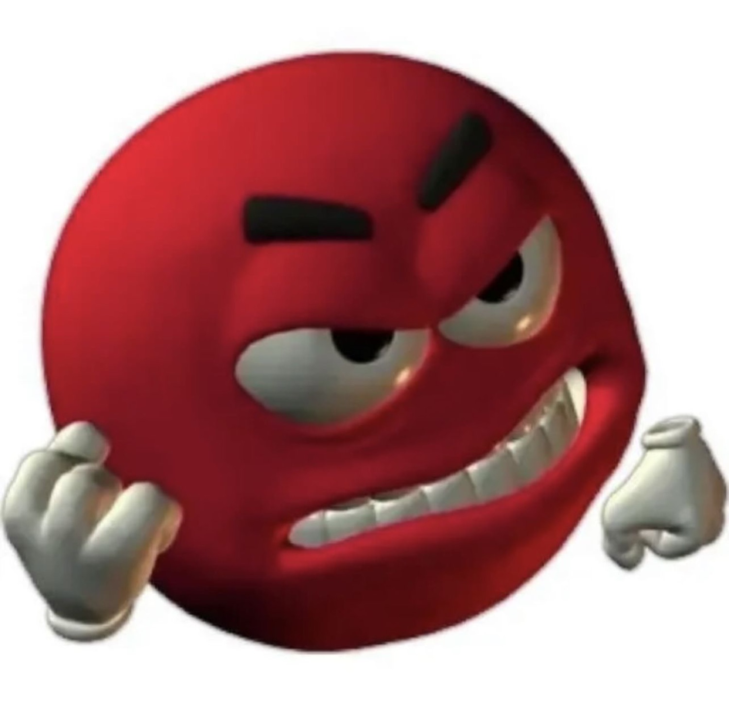 Red emoji face gritting its teeth and raising its fists in anger