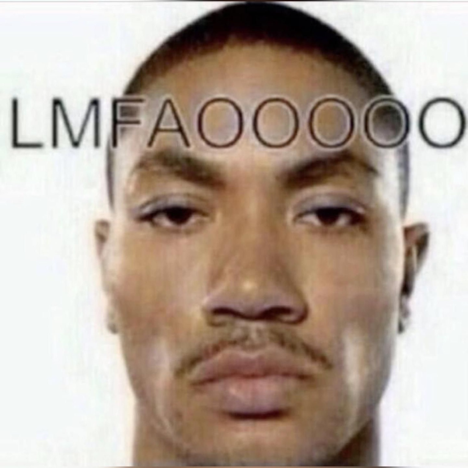 Derrick Rose with a blank stare: 'LMFAOOOOO'