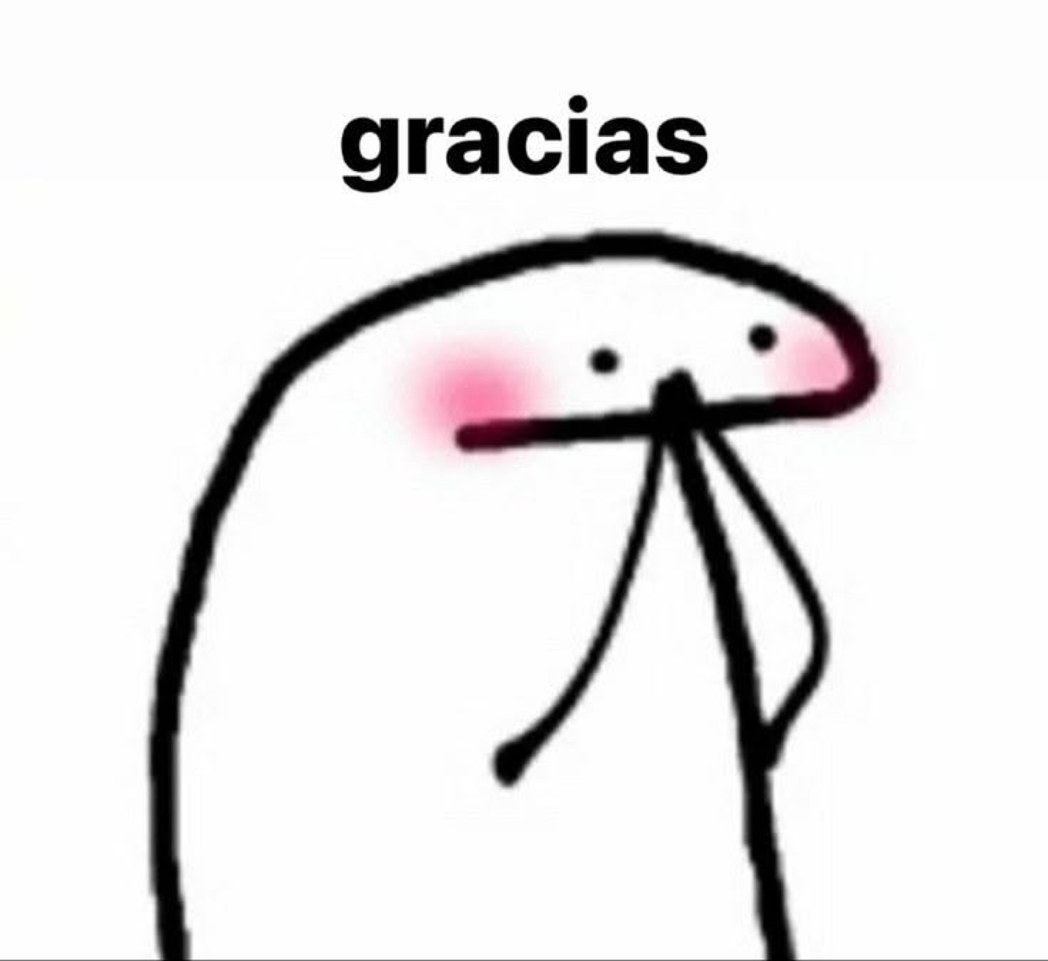 Blushing flork: 'gracias'