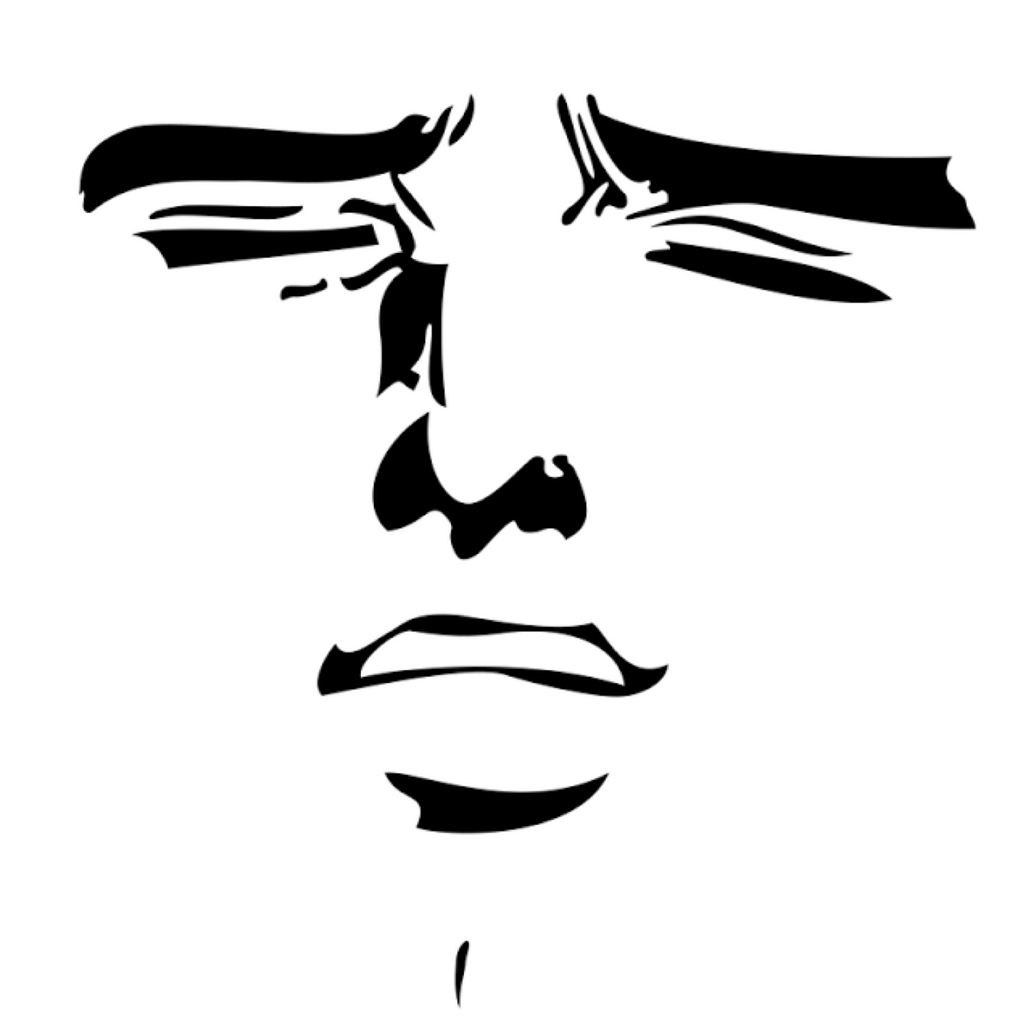 Line-art face with intense smug brows