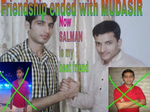 Classic 'Friendship ended with MUDASIR' meme with two guys crossed out in favor of a new best friend
