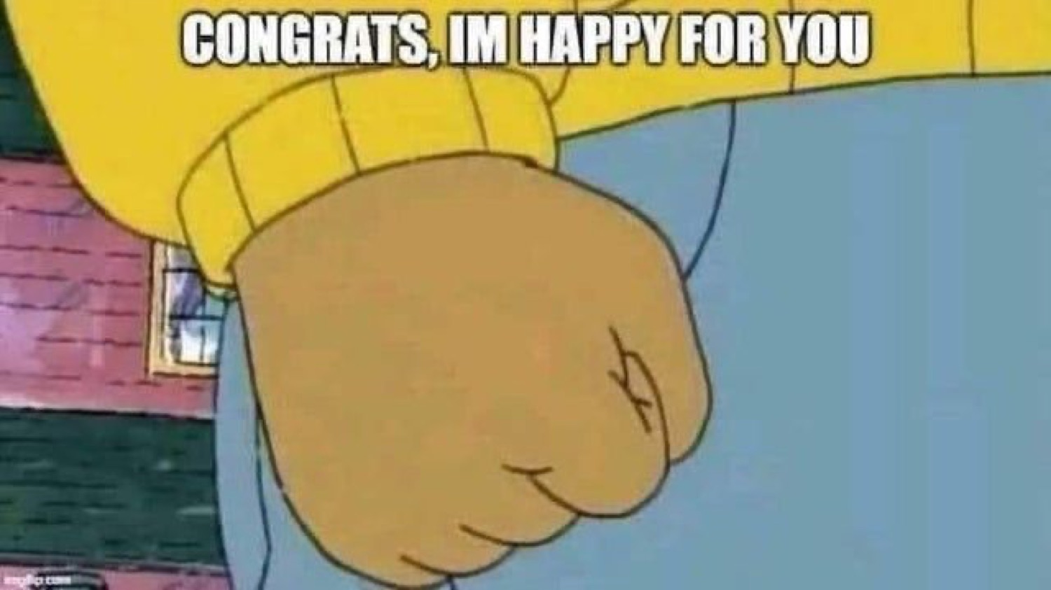 Arthur's clenched fist: 'CONGRATS, IM HAPPY FOR YOU'