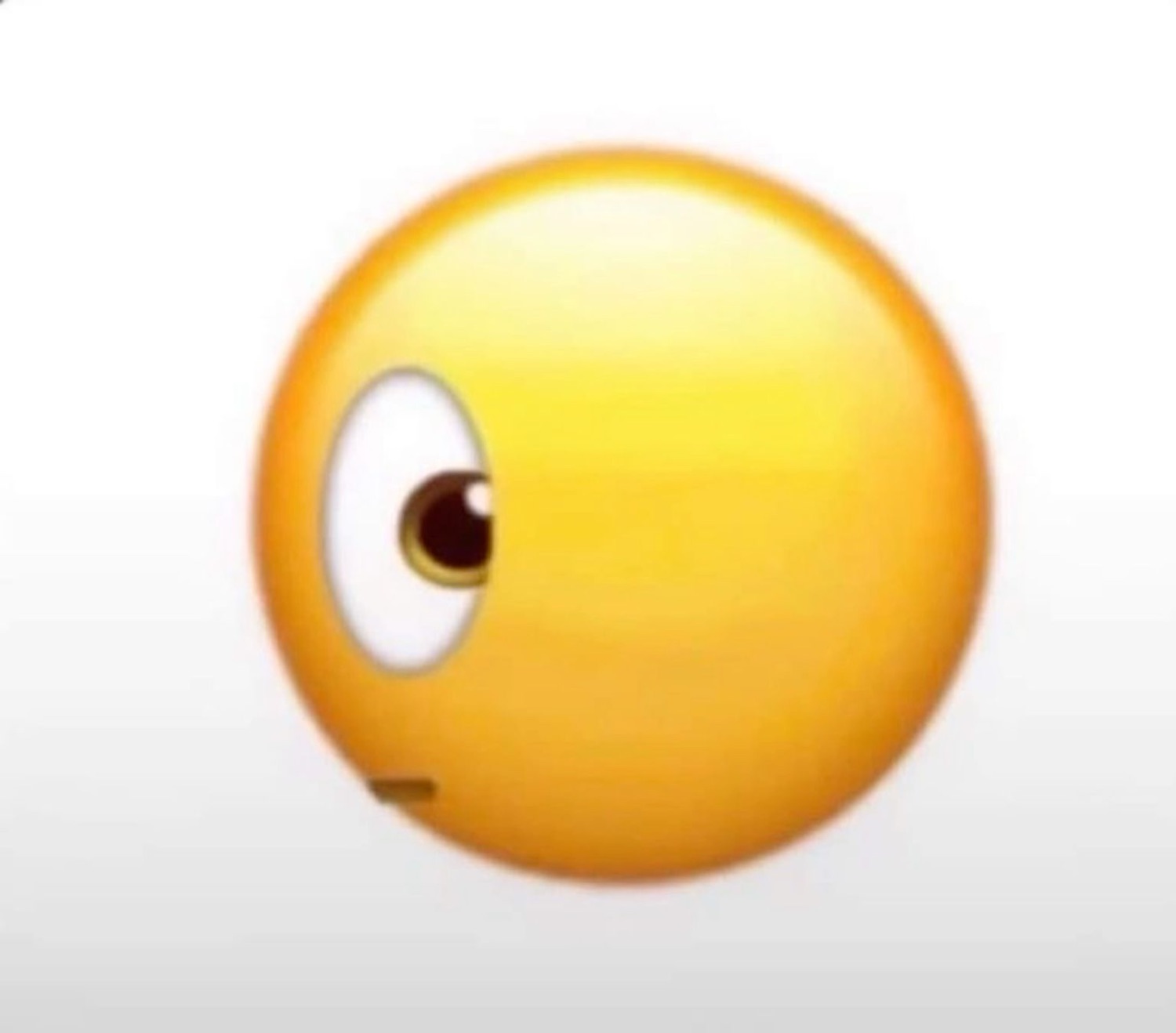 Cursed yellow emoji with one eye slid to the side, giving heavy side-eye