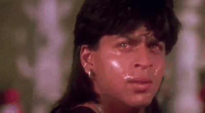 Shah Rukh Khan with tears streaming down his face