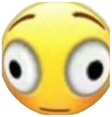 Flushed emoji face with giant bulging eyes staring in stunned shock sticker