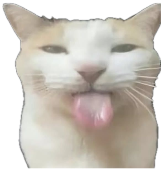 Cat sticking its tongue out captioned 'are you global warming?? bc ur hot' sticker