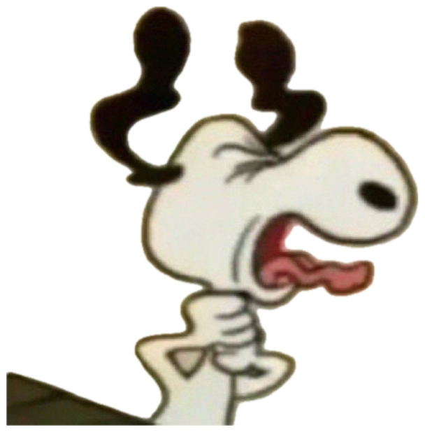 Snoopy mid-scream with smoke coming out of his ears, completely losing it sticker