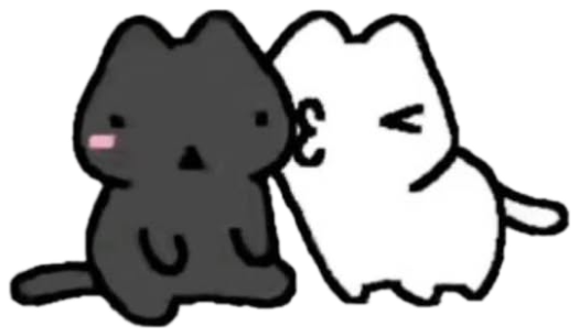 Two chibi cats smooching under 'Your adorable face deserves a mwha' sticker