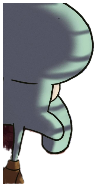 Squidward peeking through the blinds at SpongeBob and Patrick playing outside sticker