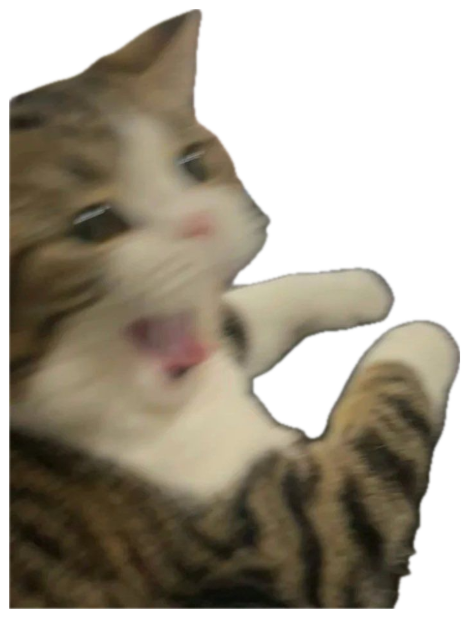 Tabby cat flopped on a laptop keyboard laughing with mouth wide open sticker