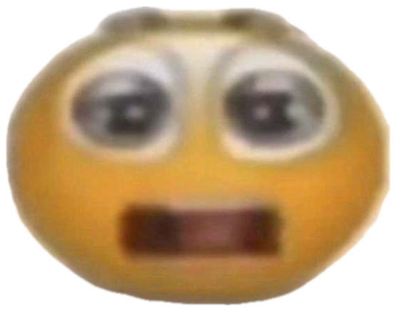 Cursed wide-eyed emoji with its jaw dropped, captioned 'Holy Moly' sticker