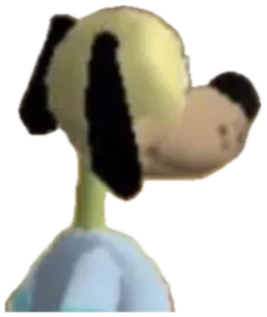 Blocky 3D game character deadpan with a speech bubble saying 'i do not desire this information' sticker