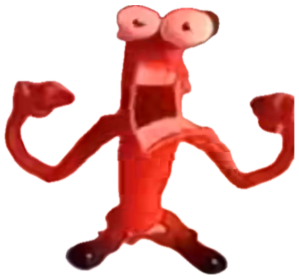 Glowing red cartoon figure flexing with bulging eyes and pure rage sticker