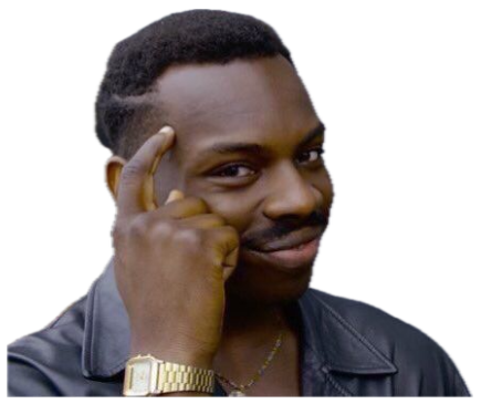 Man in a leather jacket pointing to his temple with a knowing smug look sticker