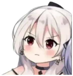 Anime girl with silver hair gets pointed at and labeled 'Bad Girl,' looking utterly unbothered sticker