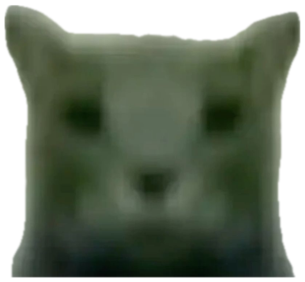 Extremely blurry animal face staring blankly against a pale background sticker