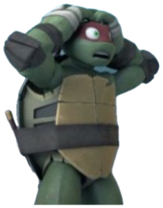 Raphael from TMNT grabs his head in disbelief with a panicked one-eyed grimace sticker