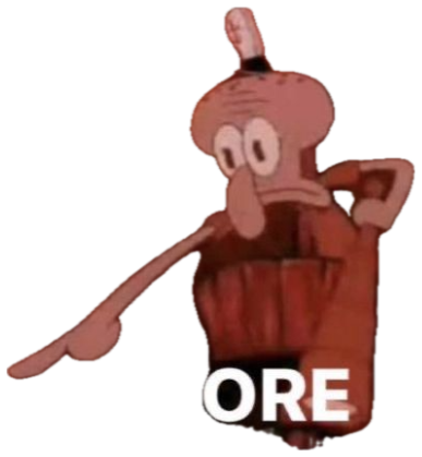 Squidward pointing accusingly with the word 'WHORE' captioned below sticker