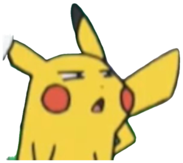 Pikachu side-eyeing hard with one eye nearly shut, looking thoroughly unimpressed sticker