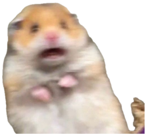 Hamster standing upright with mouth open, absolutely horrified at what it just saw sticker